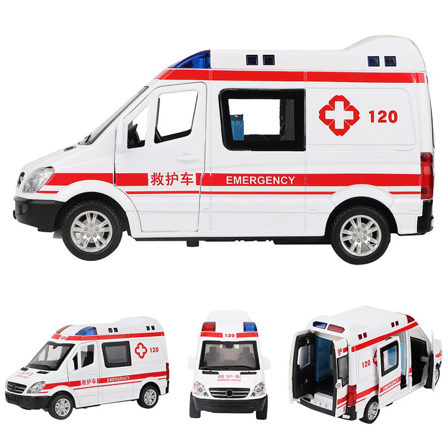 Ambulance Toy Car 1:36 Alloy Emulated Emergency Vehicle Hospital