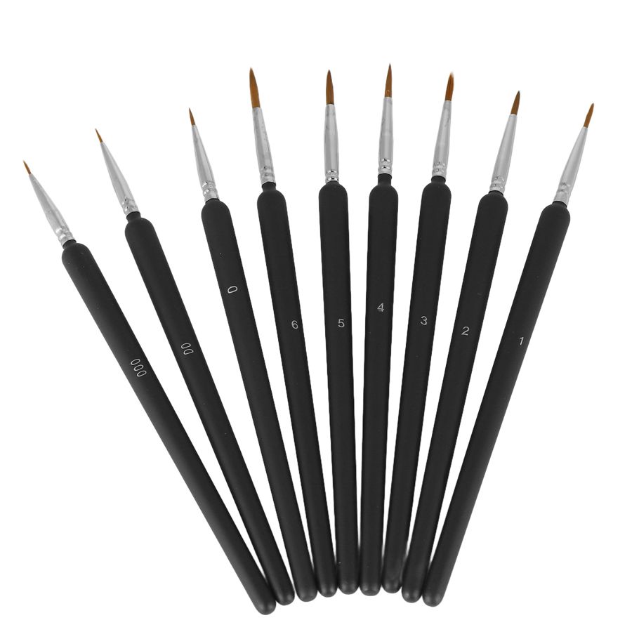 Fine Paint Brush Set Professional Plastic Miniature Painting Brushes Kit for Kids