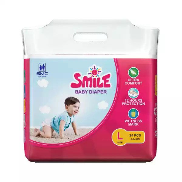 Smile Baby Diaper - Large (L) (8-14 kg) - 24 pcs