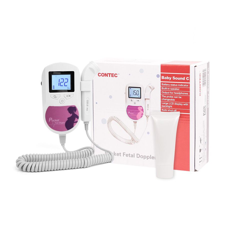 Handheld Color Prenatal Fetal Doppler 3MHz Probe Baby Heart Beat Monitor