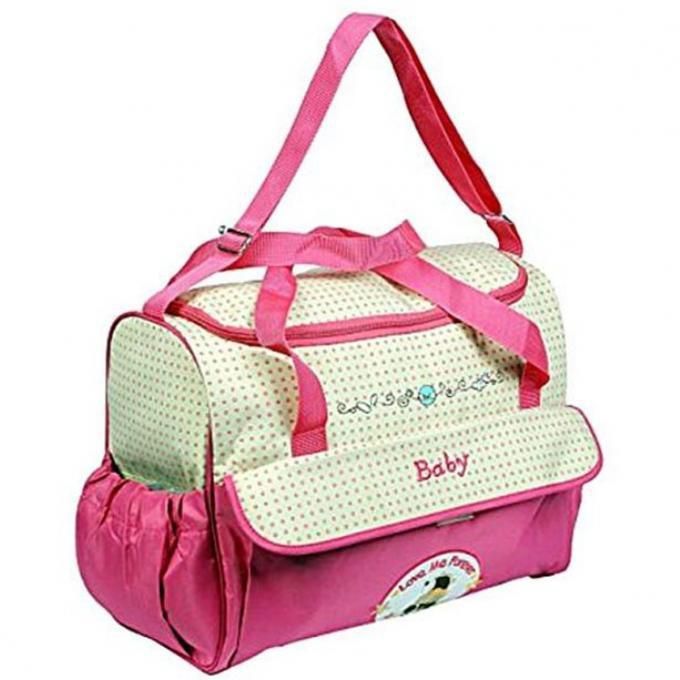 Multi-function Baby Diaper Bag - Pink and Brown