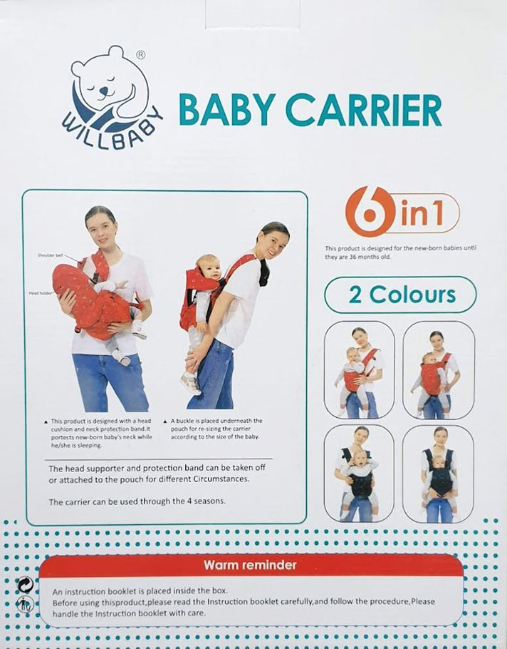 6 IN 1 BABY CARRIER BAG, 0-36 MONTHS.