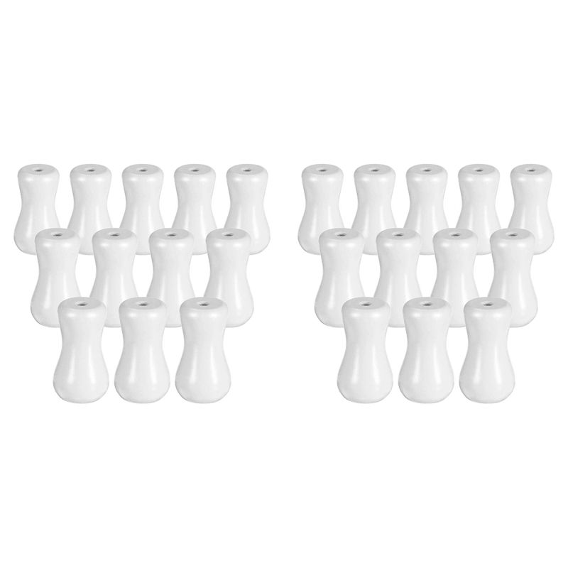 24 Pack Window Blind Wood Cord Knobs Wooden Hanging Ball Blind Small Pendants Drops Pull End for Blinds or Shades White