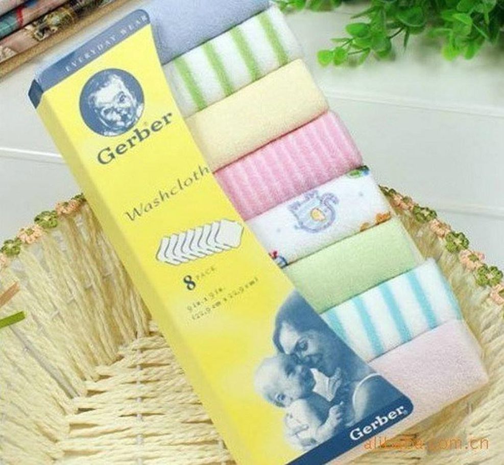 Soft Cotton Baby Handkerchief or Towel - 8pcs/Pack