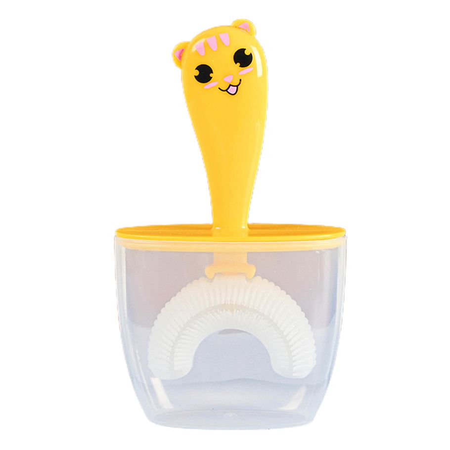 Children Toothbrush Rounded Non-slip Silicone Training Teeth Cleaning Kids U- Shaped Toothbrush for Home