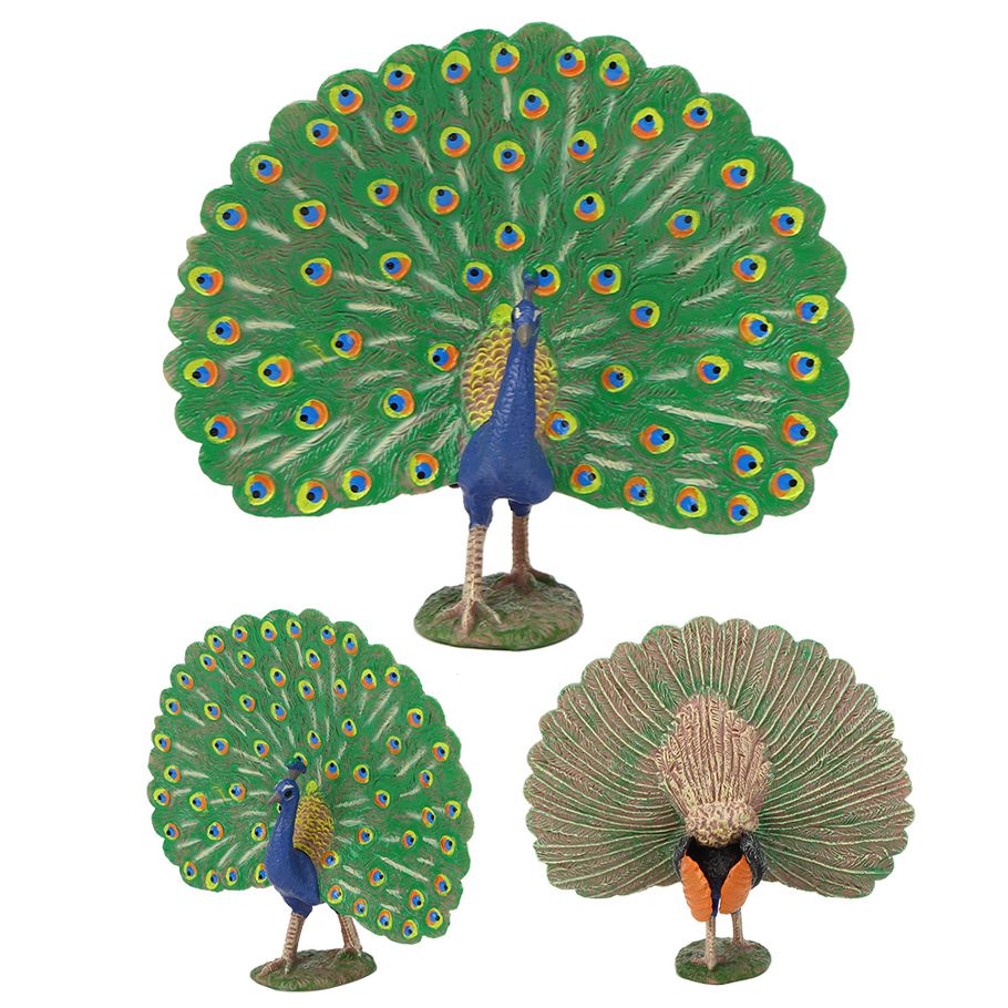 Home Peacock Model Simulation Ornament Early Childhood Educational Toys 1.8 X 4.6 4.1In Children Toy for Office
