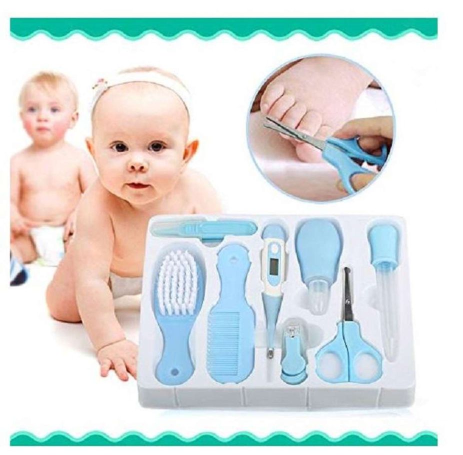 Baby Care Kit, 8 Pcs Convenient Healthcare Grooming Set For Toddler Infant(Blue)