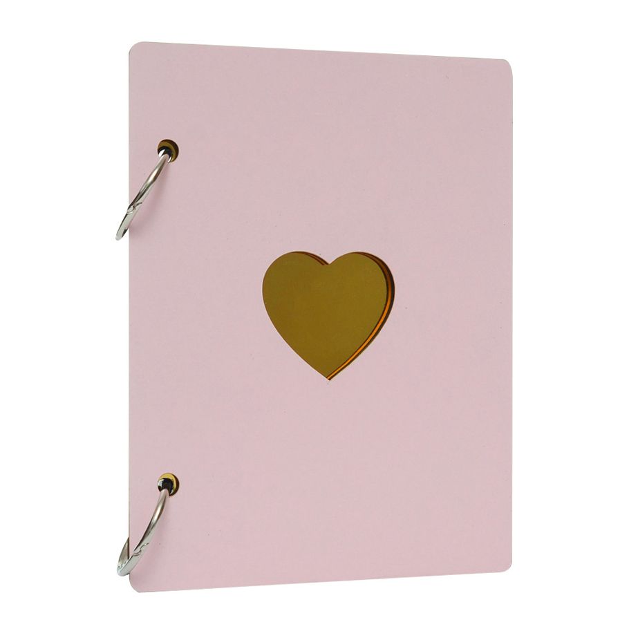 6inch Heart Wooden Photo Album Loose-leaf Baby Growth Family Memory DIY Book