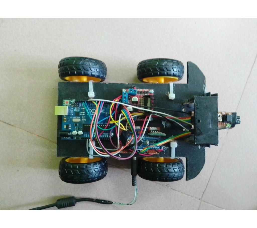Arduino based line following  object avoiding robot.