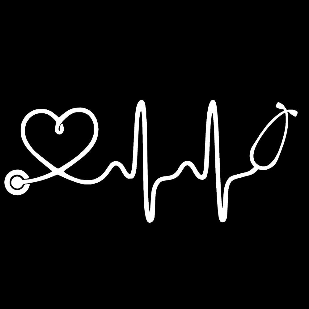 15*6.3cm Nurse Stethoscope Heartbeat Vinyl Decal Stickers Window Truck Car Novelty JDM Drift Car Accessories Car Sticker