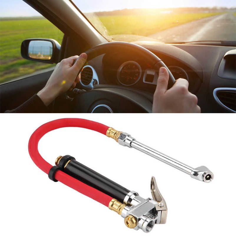 Handheld Car Air Tire Pressure Filler Fill Inflator Gauge Dual Chuck Compressor Hose Tool