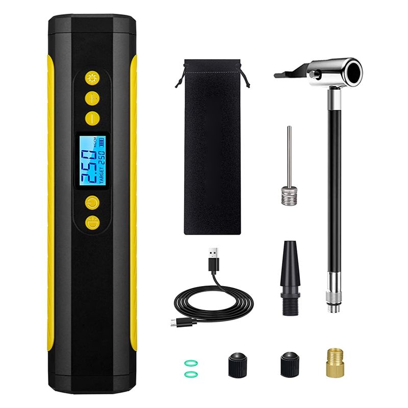 Portable Air Compressor Rechargeable Electric Tire Inflator Digital LED Display Air Pump for Car, Motorcycle