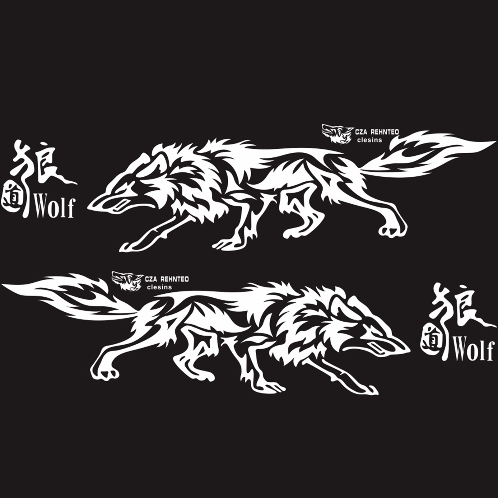 Decorative Sticker Colorfast Wolf Tribal Car Body Vinyl Decal
