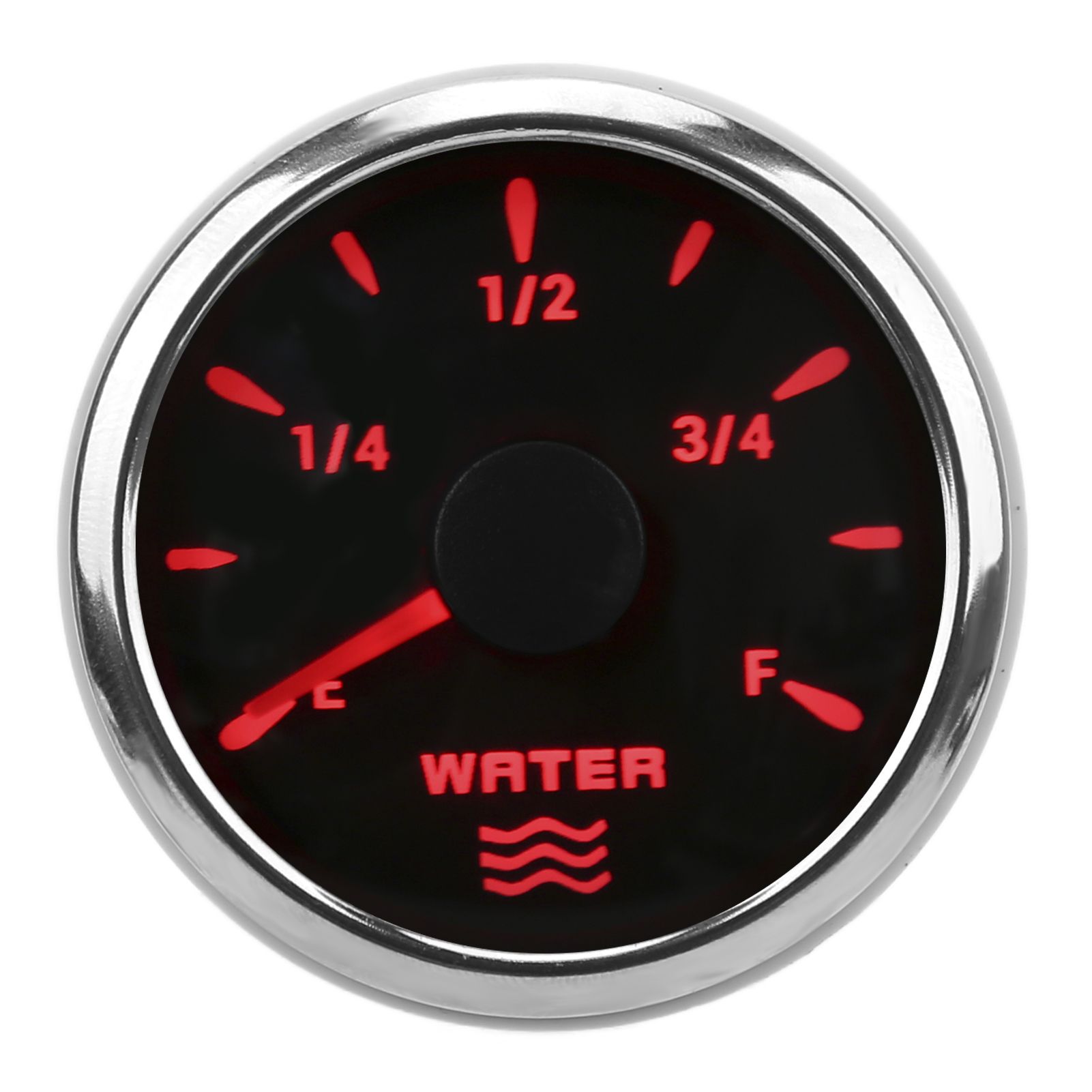 Water Level Gauge 52mm/2in Tank Indicator IP67 Waterproof Meter 0‑190Ω with 7 Colors Backlight for Car Boats 9‑32V