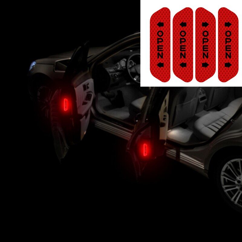 4Pcs Car Door Safety Warning Mark OPEN Reflective Stickers for Citroen Picasso C1 C2 C3 C4 C4L C5 DS3 DS4 DS5 DS6 Elysee C-Quatr