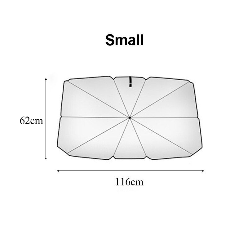 Car Umbrella Shade Car Sunshade Umbrella-style Front Glass Sunshade Sunscreen Heat Insulation Cloth Car Windshield Sunshade-Small