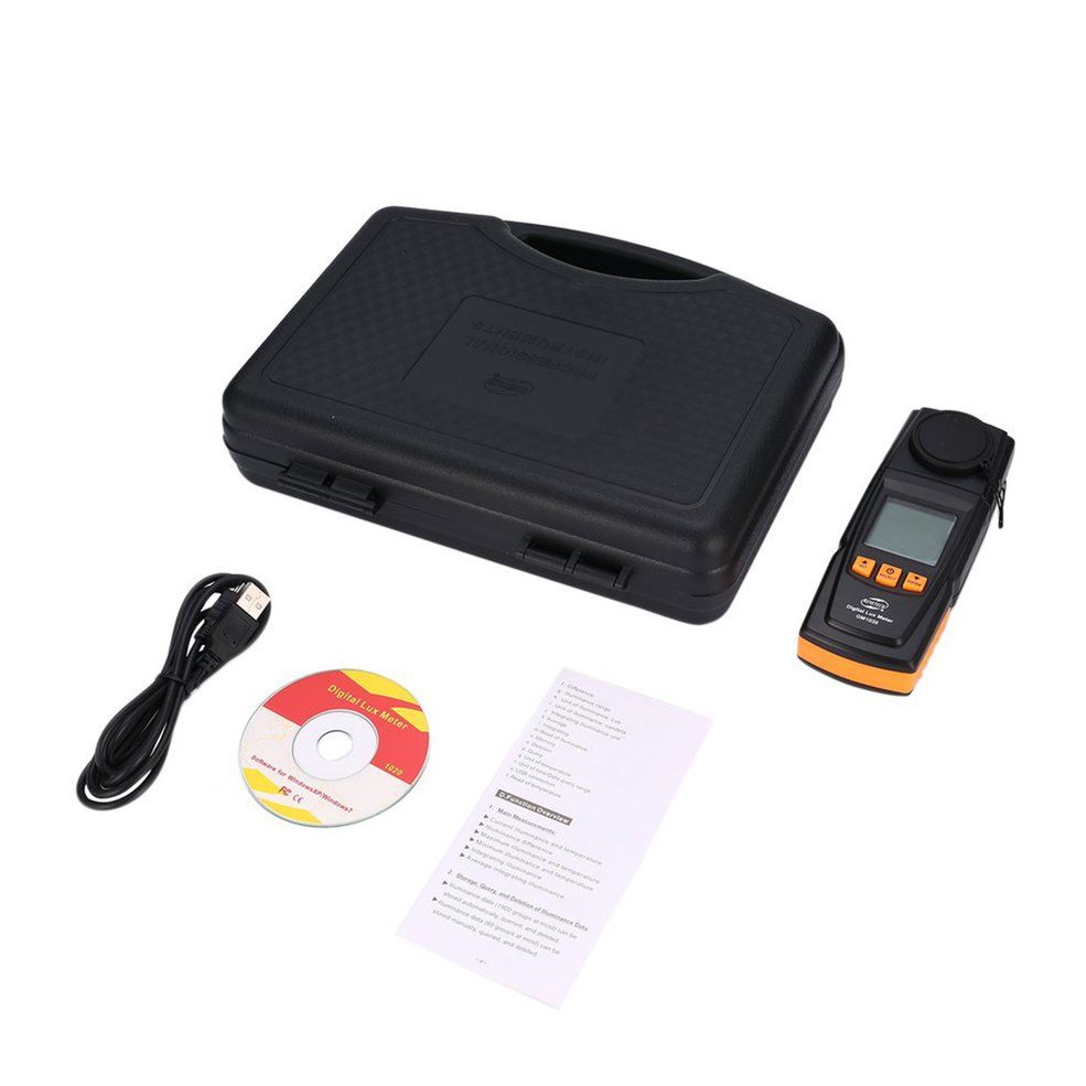 GM1020 Digital Light Meter 200000 Illuminance Luminometer Themometer Temp