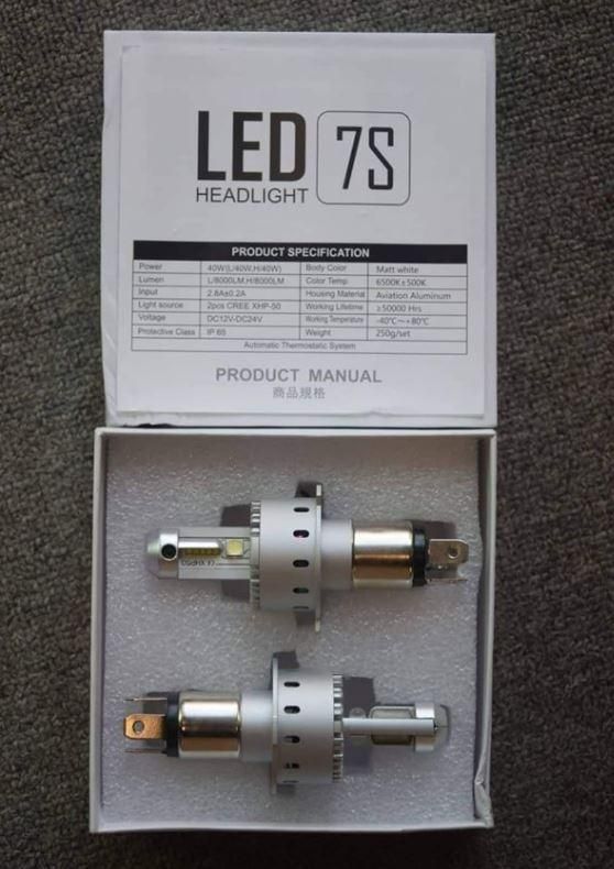 7S LED Headlight Philips Chip 12V 50W 16000LM