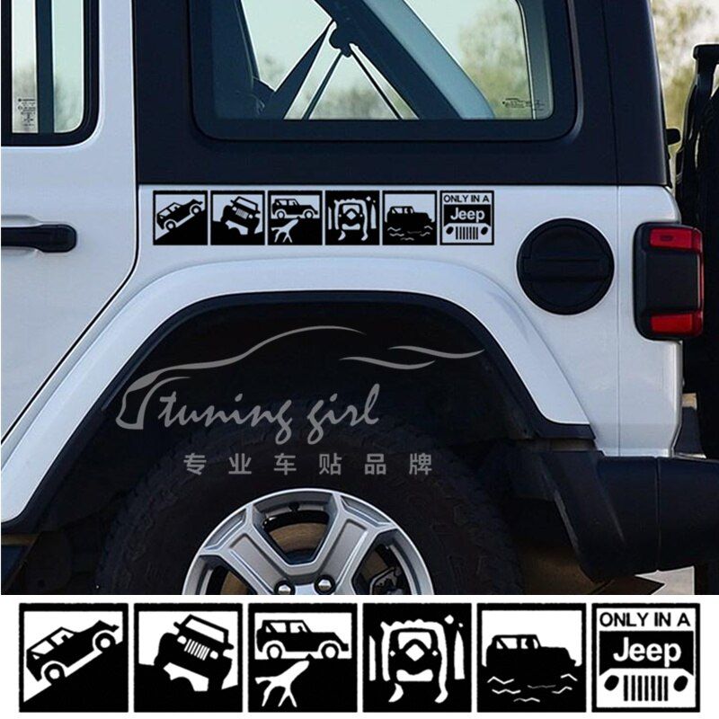 Only A Jeep 4x4 4WD SUV Car Stickers Creative Funny Decals For Compass Patrio Wrangler Cherokee Vinyls Auto Tuning Styling D21