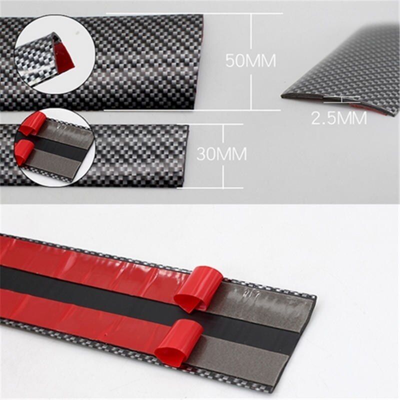 1m Universal Car Stickers Carbon Fiber Rubber Styling Door Sill Protector Cover Anti Scratch for Car Suv Truck