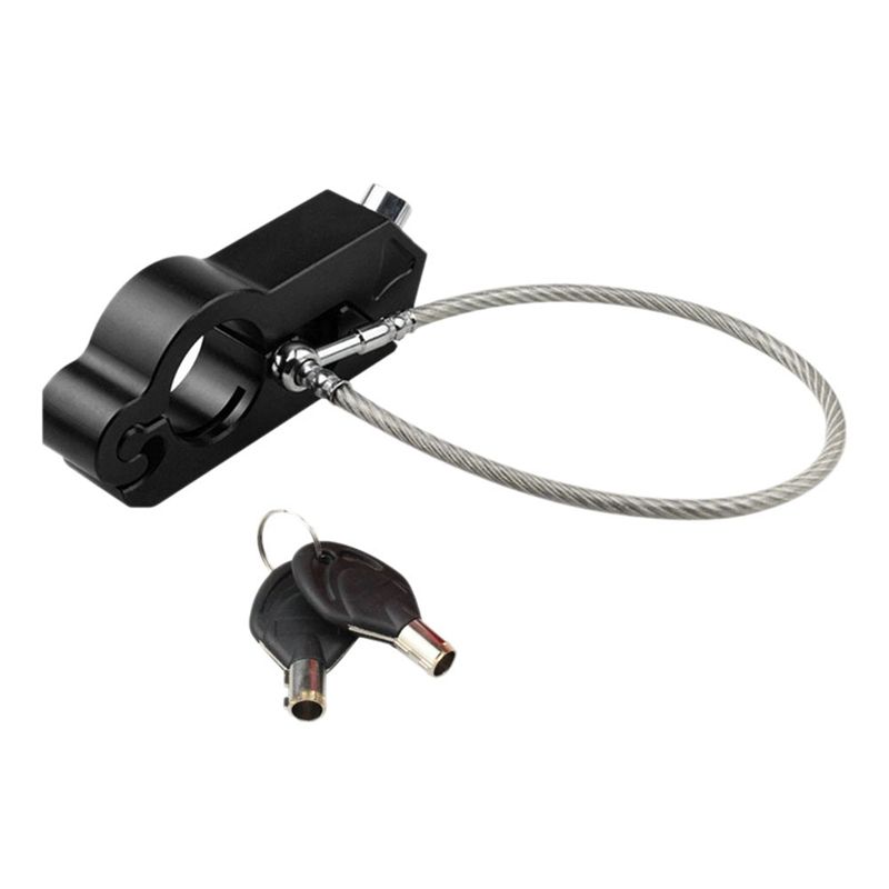 Motorcycle Handlebar Lock + Helmet Lock Set Brake Handle Solid Lock Imitating Steal Lock Pull Rod