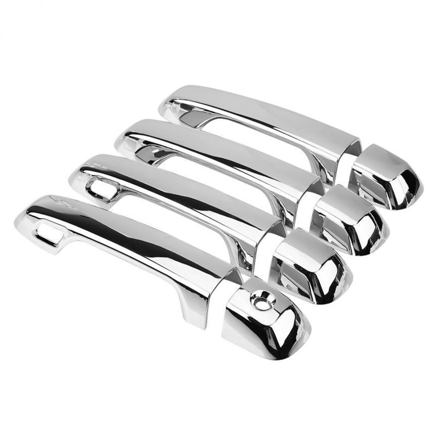 8 pcs Car Chromium Electroplating Door Handle Cover Trim for Toyota Land Cruiser Prado 2010-2018 Silver Chrome Car Styling