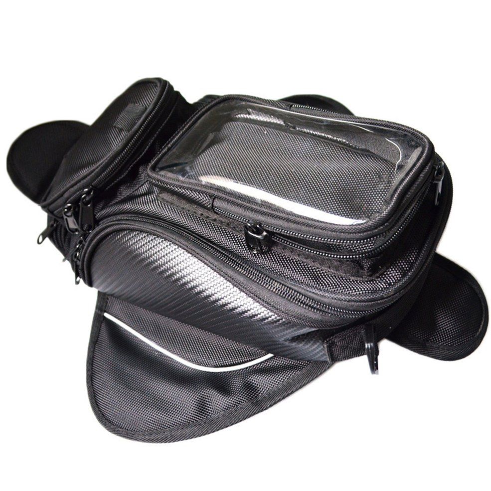 Motorbike Tank Bag Strong Magnet Slanting Single Shoulder Bag  Waterproof Bag - Black
