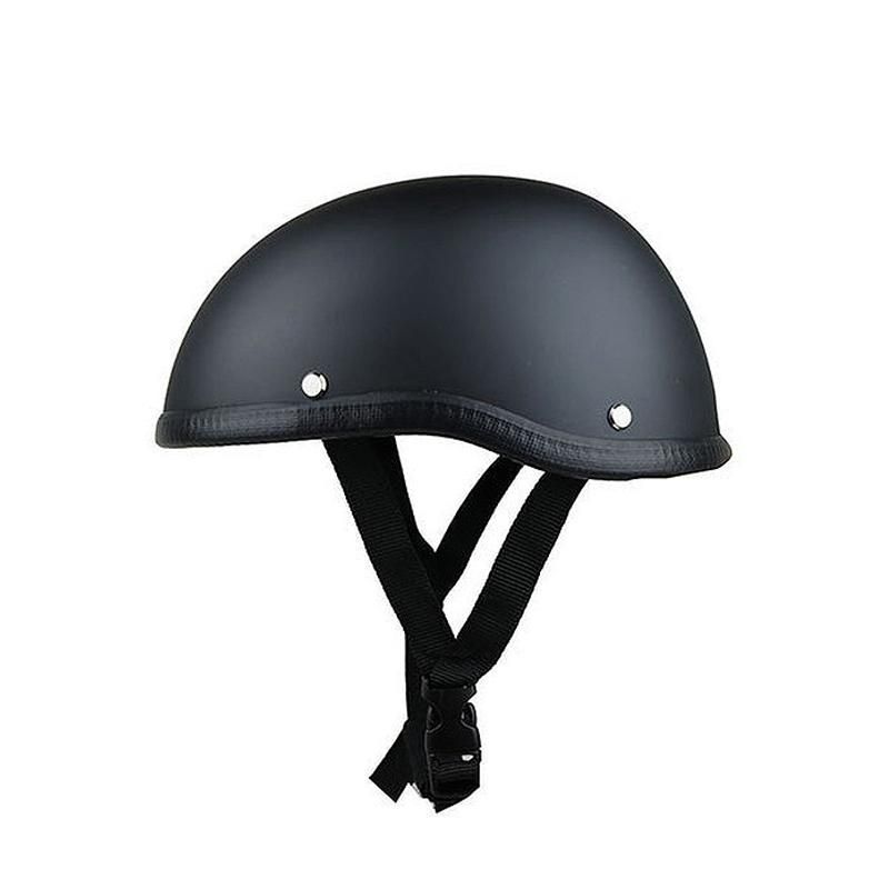 Skull Cap Motorcycle Helmet Vintage Half Face Helmet Retro German Style chopper Cruiser，Mat Black