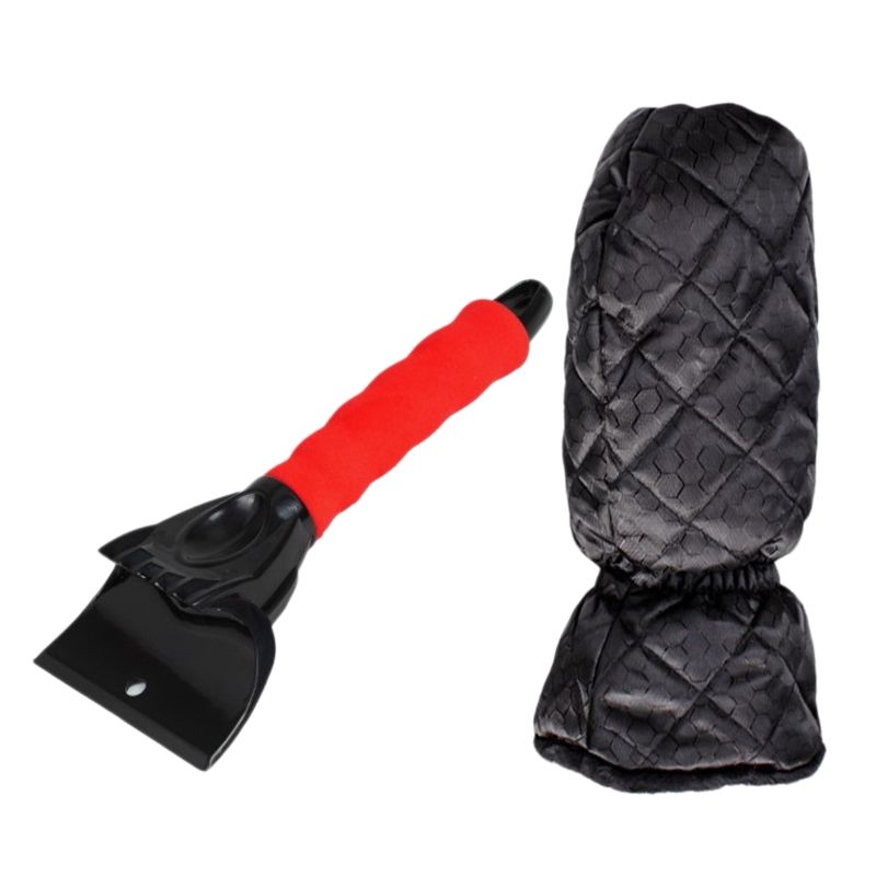 Ice Scraper Mitt, Windshield Snow Scraper Mitt with Waterproof G Lined of Thick Fleece for Car SUV Truck