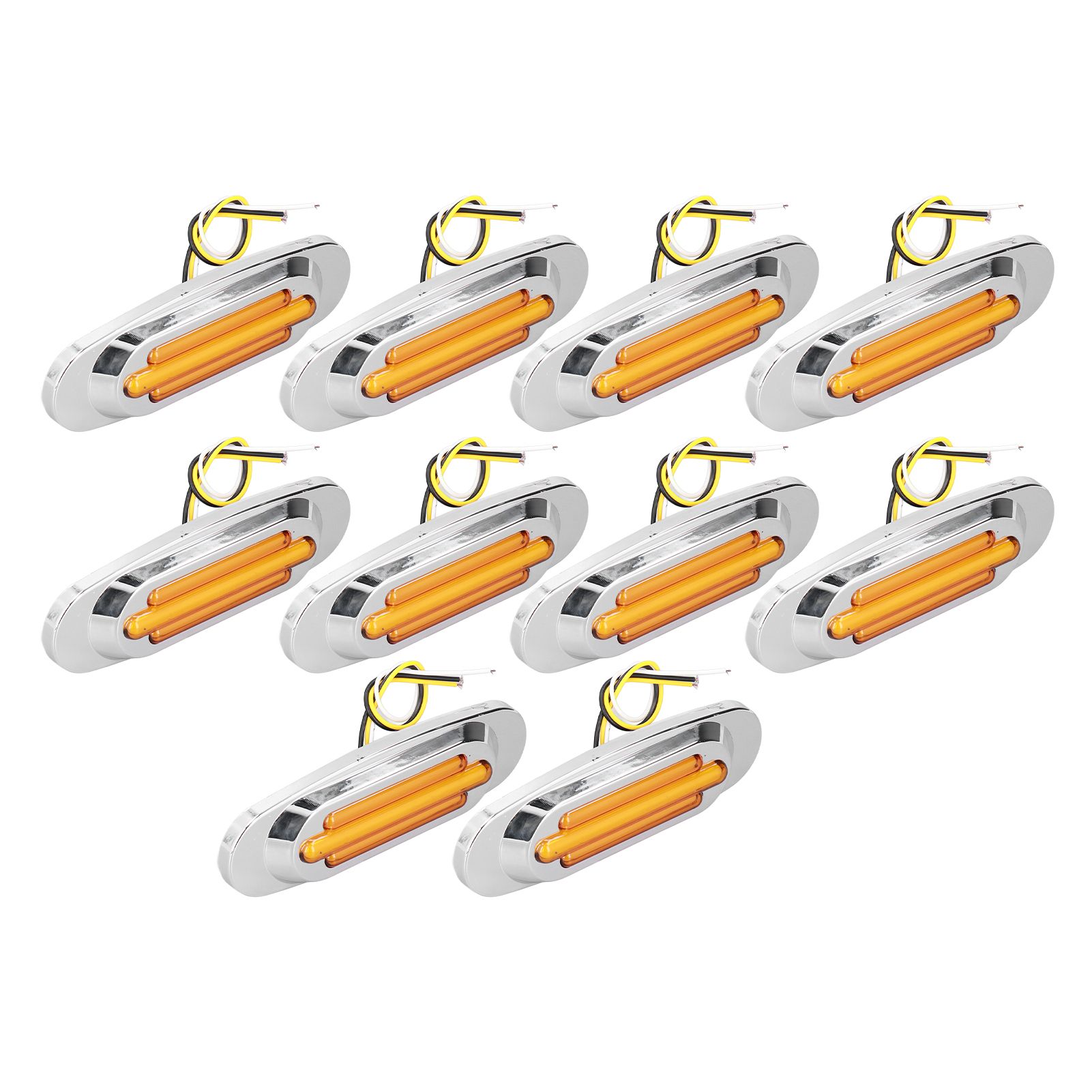 Aramox Side Marker Lamp 10Pcs Set 16 LEDs Trailer Truck Light 1200LM Turn Signal Indicator IP67 Waterproof for 12 24V Vehicles