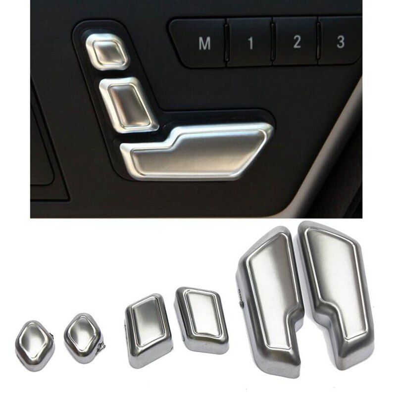 AUDEW Chrome Seat Adjust Button Switch Cover for Mercedes-Benz E- EW212 w218 CLS X166 GL Class Door Adjustment Button Styling