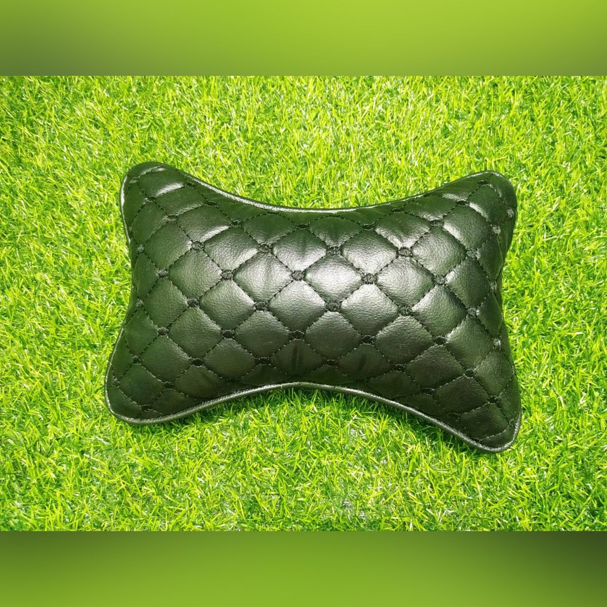Pvc Leather Car Neck Pillow, Headrest Pillow ( 1 Piece) - Black Colour