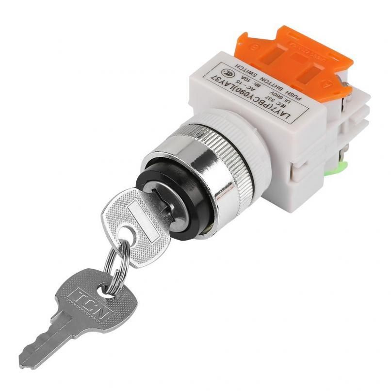 LAY37-11Y/21 2 Position Key Operated Rotatory Switch Keys 22mm Mount