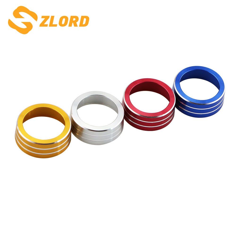 Zlord 2 Pcs/Set Aluminum Alloy Car Air Conditioning Switch Knob Cover Trim For Ford Focus 4 MK4 2015 2016 2017 2018 Accessiores