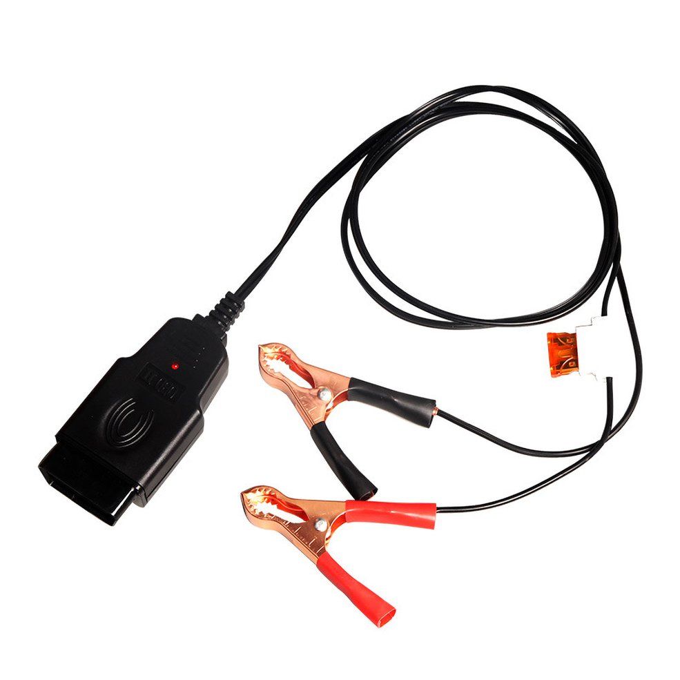 OBD II Vehicle ECU Emergency Power Supply Cable Memory Saver w/ Alligator Clip - Red & Black