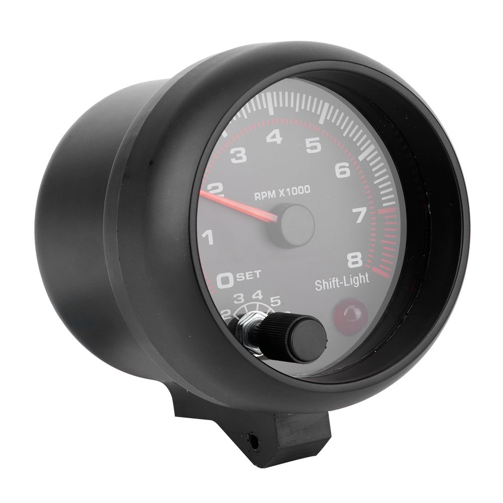 Black Tachometer 3.75in Racing Car 0-8000 RPM 12V Universal Automobile Gauge Meter