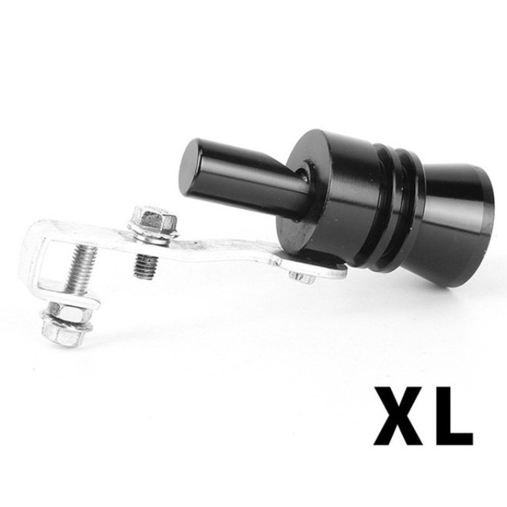 1 piece Universal Simulator Whistler  Aluminum alloy Exhaust Fake Turbo Whistle  Pipe Sound Muffler Car Styling Tunning - Black XL