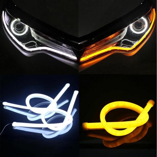 2019 New LED Car Styling DRL Flexible Tube Strip Daytime Running Lamp - Yellow