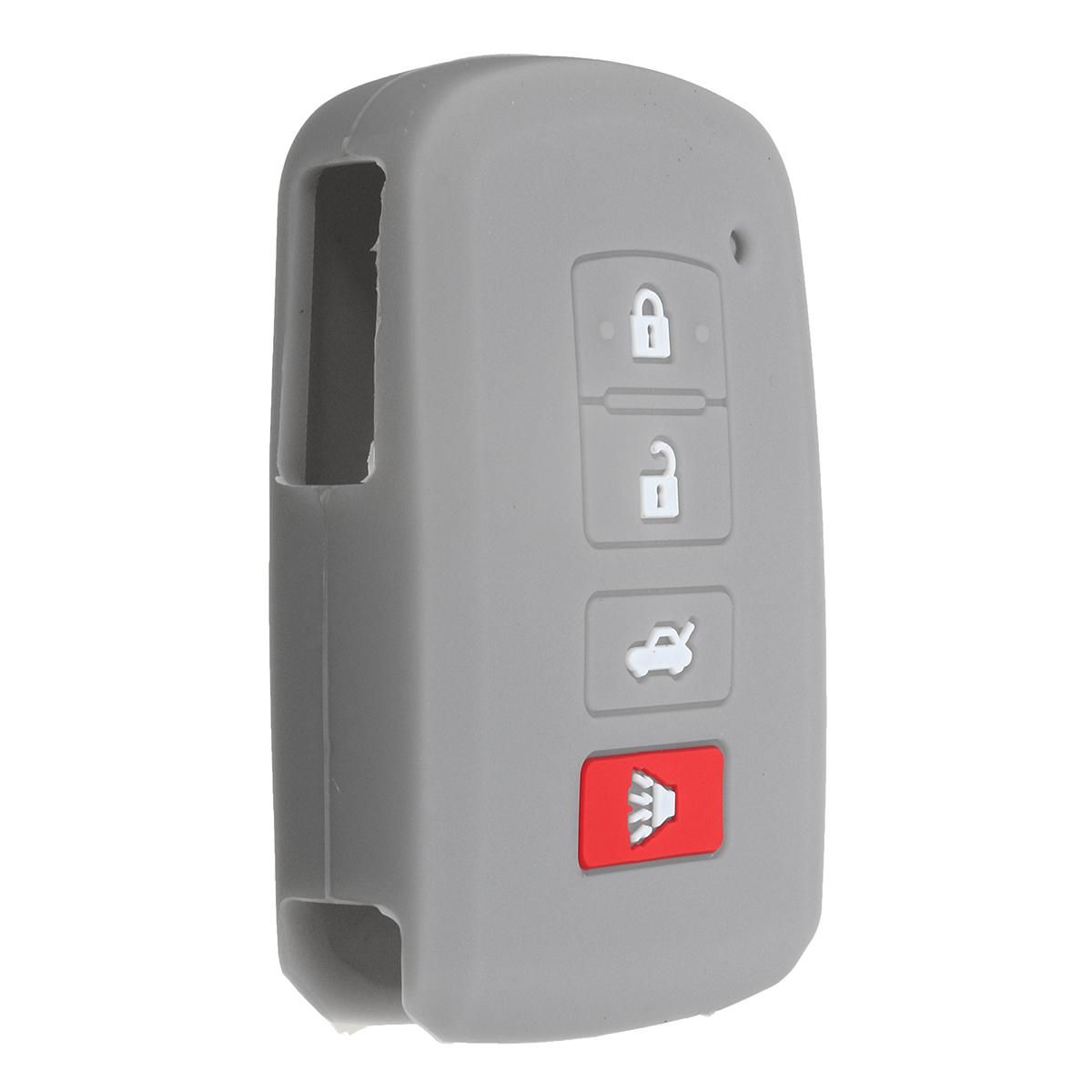FIT FOR CAMRY RAV4 COROLLA AVALON SILICONE KEY REMOTE COVER FOB CASE HOLDER (Gray) - Grey