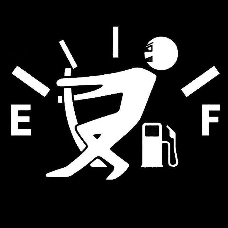 10 PCS Pull Fuel Tank Pointer To Full Hellaflush Reflective Vinyl Car Sticker