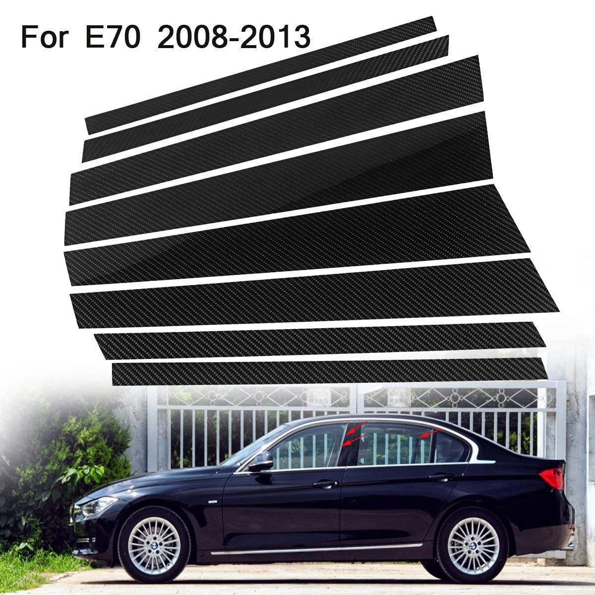 Carbon Fiber Car Window B-pillars Molding Trim Car Styling Stickers For BMW 3 5 Series E90 F30 F10 E60 e70 e46 F07 Accessories [E70(08-13)]