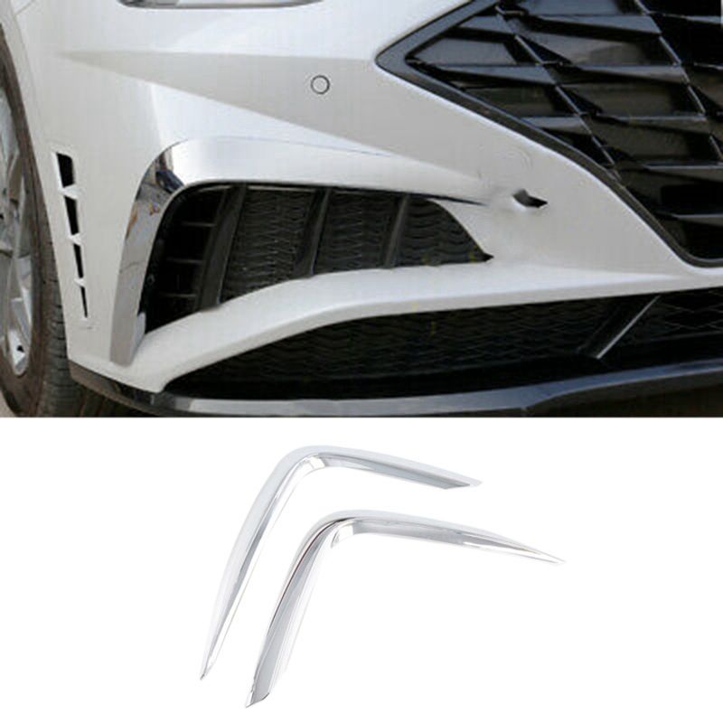 Car Front Bumper Fog Lamp Eyebrows and Front Bumper Wind Knife Decorative Bright Strip for Hyundai Sonata 2020