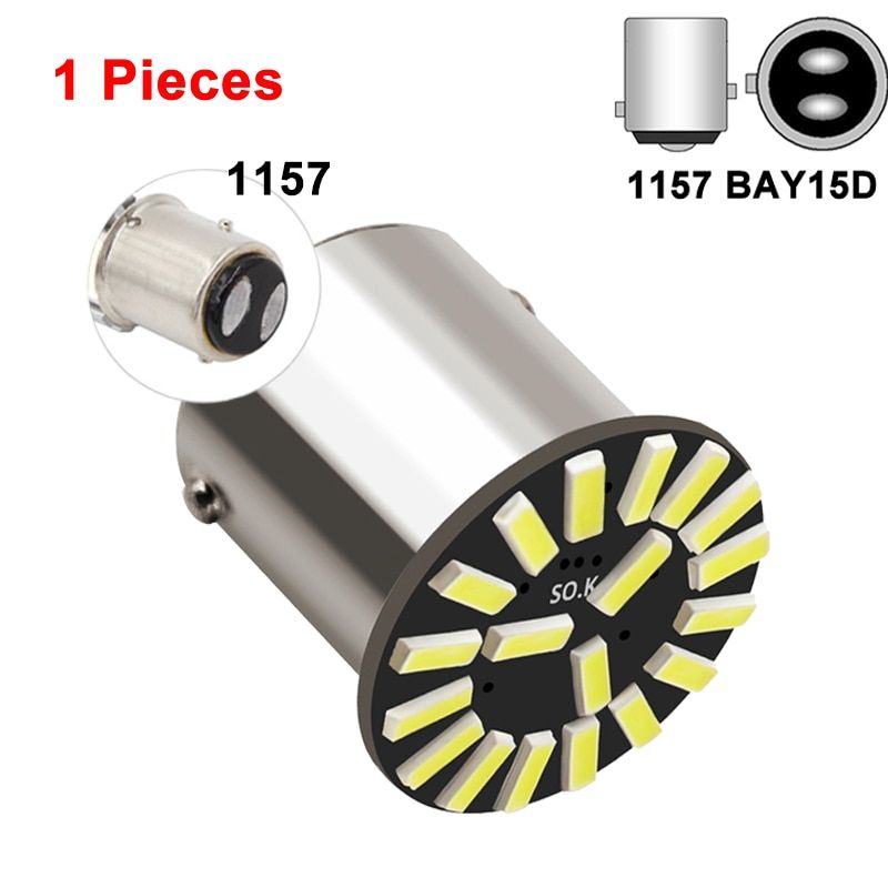 1 PCS P21W 1156 Ba15s BAY15D 1157LED Bulb Car Turn  Light 12V 4014 SMD 7000K Car Reverse Back BParking DayLamps-Yellow