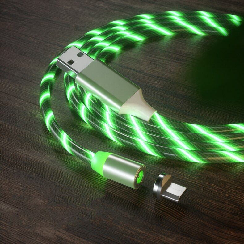 Car Charging Cable LED Luminous Magnetic USB Cable For Hyundai solaris accent i30 ix35 i20 elantra santa fe tucson getz