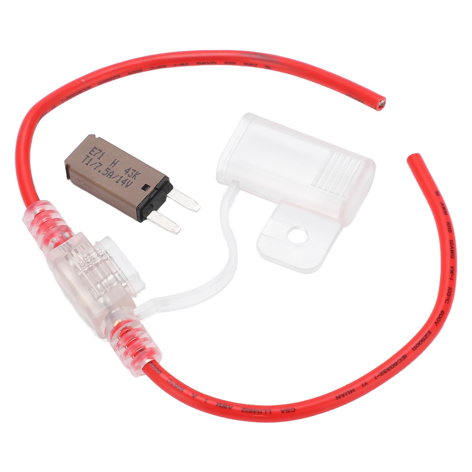Fitting 12AWG Fuse Holder Transparent Waterproof With Automatic Reset Circuit