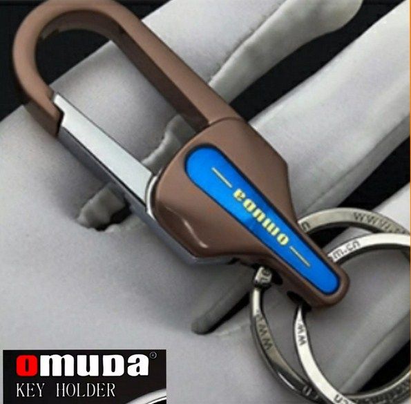 Omuda Hook Locking Silver Metal key ring-8013