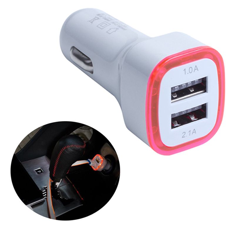 Universal Phone Charger 2.1A LED USB Dual 2 Port Hot Adapter Socket Car Charger for iPhone Samsung