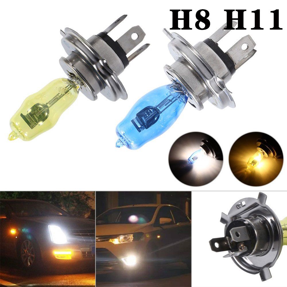 Night Ray  2Pcs 100W Car HOD H1 H4 H7 Halogen Light Bulbs H3 H8 H11 Canbus  HB3 HB4 9005 9006 20000LM Fog Lamp  12V（# Yellow H11）