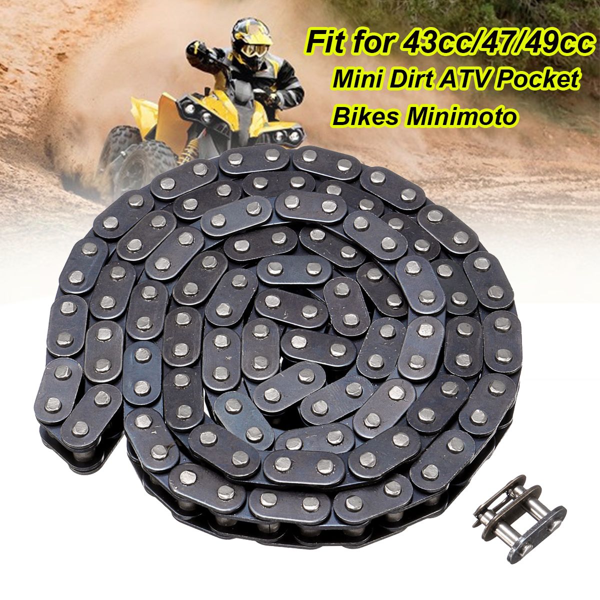 Functional 93cm Links Chain T8F 116 For 43cc 47cc 49cc Mini Dirt ATV Quad Pocket Bike i