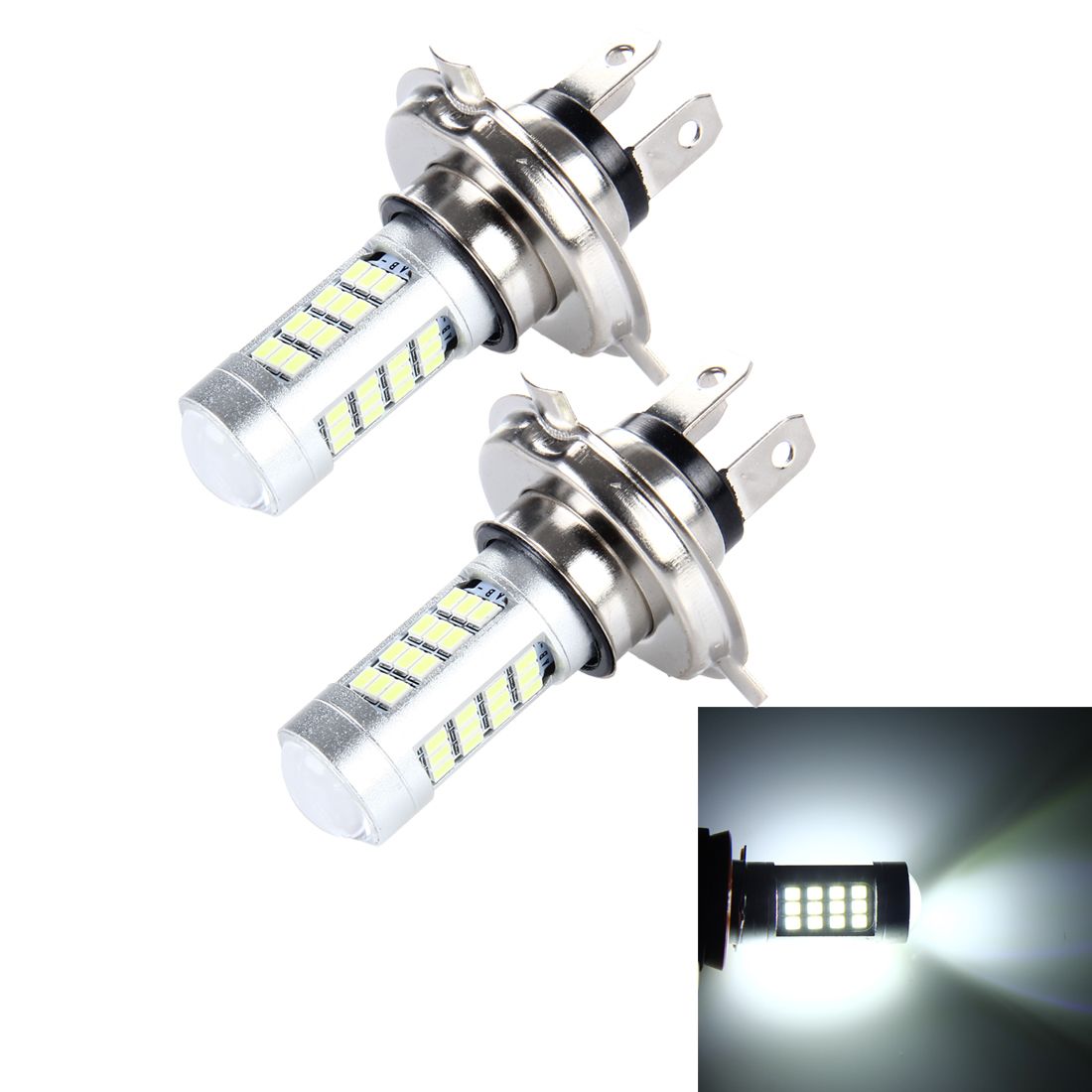2 PCS H4 10W 900LM 8000K 42 SMD-2835 LEDs Car Fog Lights, DC 12V